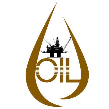 Bir arka plan üzerinde petrol üretiminin bir damla petrol platformu