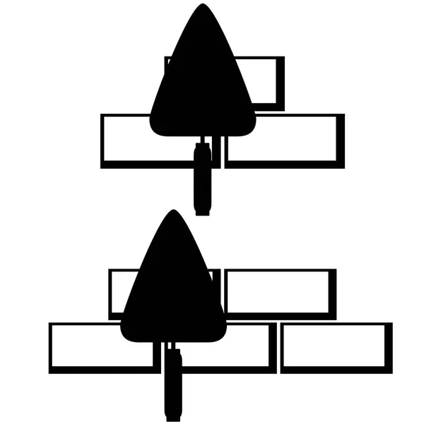 Kelle für Mauerziegel — Stockvektor