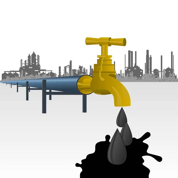 Usine de production d'huile — Image vectorielle