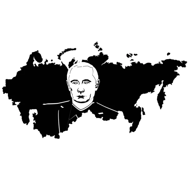 Imagen abstracta del Presidente de Rusia en el fondo de la tarjeta — Vector de stock