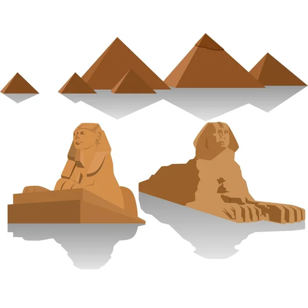 Pyramides d'Egypte et du Sphinx — Image vectorielle