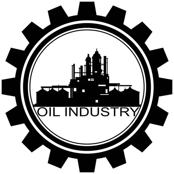 The icon with the oil refinery — Stock Vector