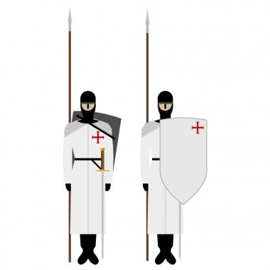 Ortaçağ Şövalyeleri, silah, üniformalar ve mızrak dövüşü işaret ve sembolleri