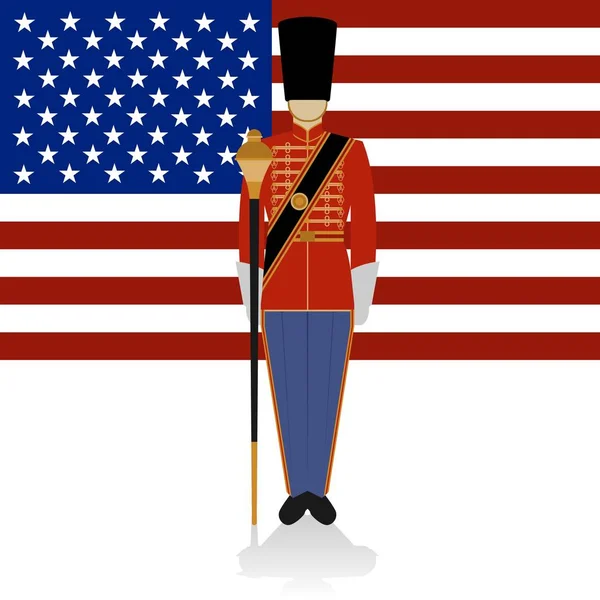 Chef d'orchestre d'une fanfare militaire USA — Image vectorielle