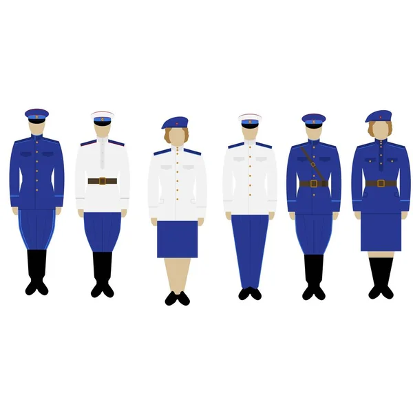Former des officiers de police des vêtements en URSS — Image vectorielle