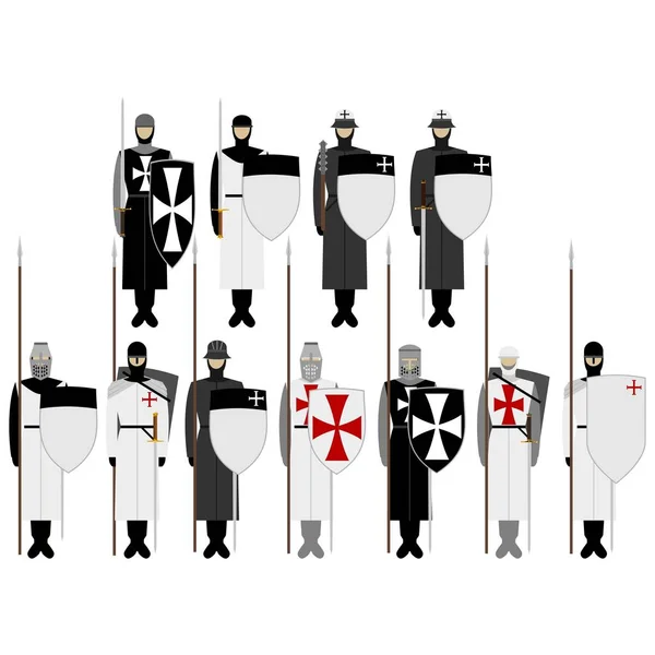 Середньовічних лицарів, зброя, обмундирування та Джоастінг знаки та символи — стоковий вектор