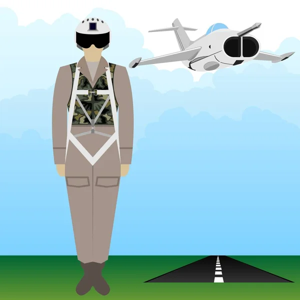 Vojenský pilot rovnoměrné síly-3 — Stockový vektor