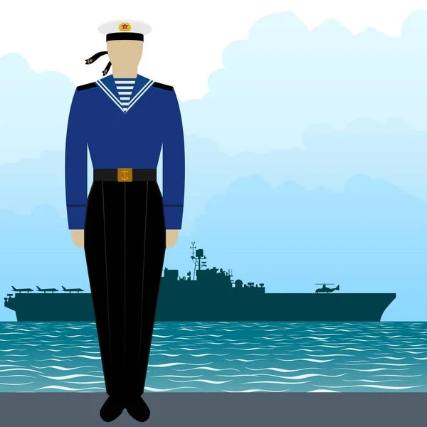 Wojskowych Uniform marynarki wojennej marynarz — Wektor stockowy