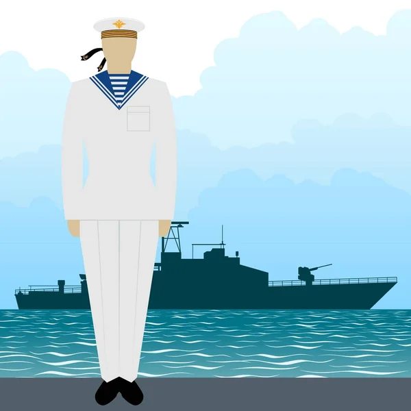 Militär Uniform marinblå sjöman-5 — Stock vektor