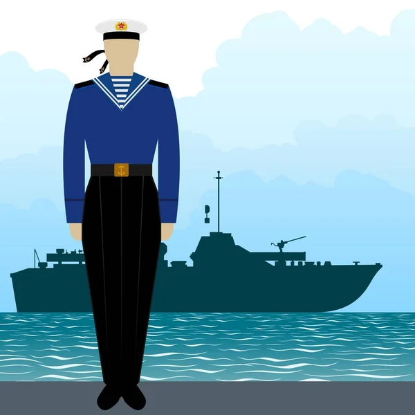 Marinar militar uniformă al Marinei 1 — Vector de stoc