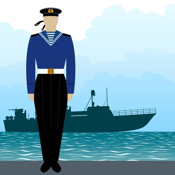 Uniforme militaire Marine marin-2 — Image vectorielle