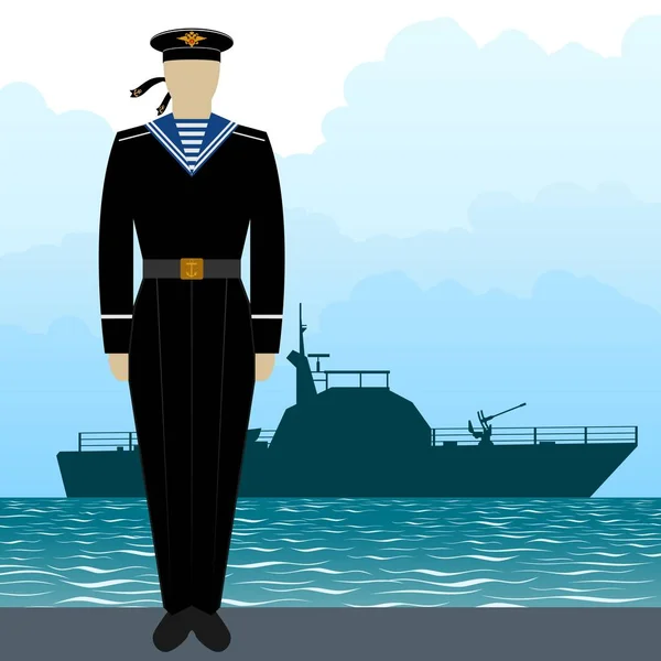 Wojskowych Uniform marynarki wojennej marynarz-6 — Wektor stockowy