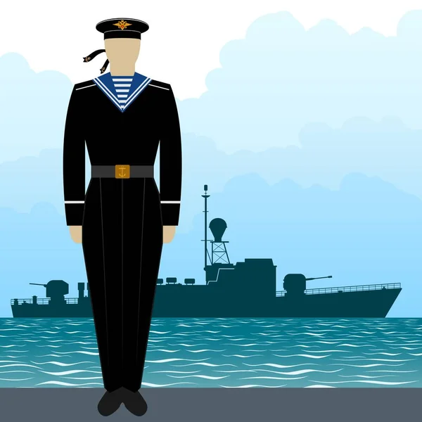 Uniforme militar marino marinero-7 — Vector de stock