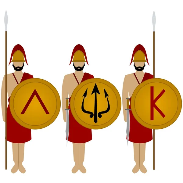 Guerreiros espartanos-1 — Vetor de Stock