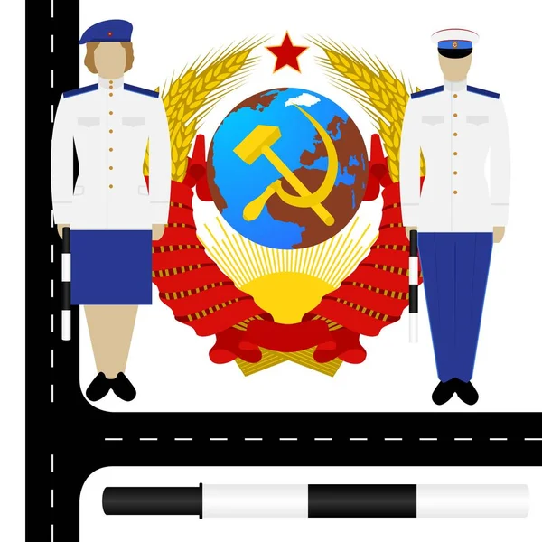 交通警察在苏联 1 — 图库矢量图片