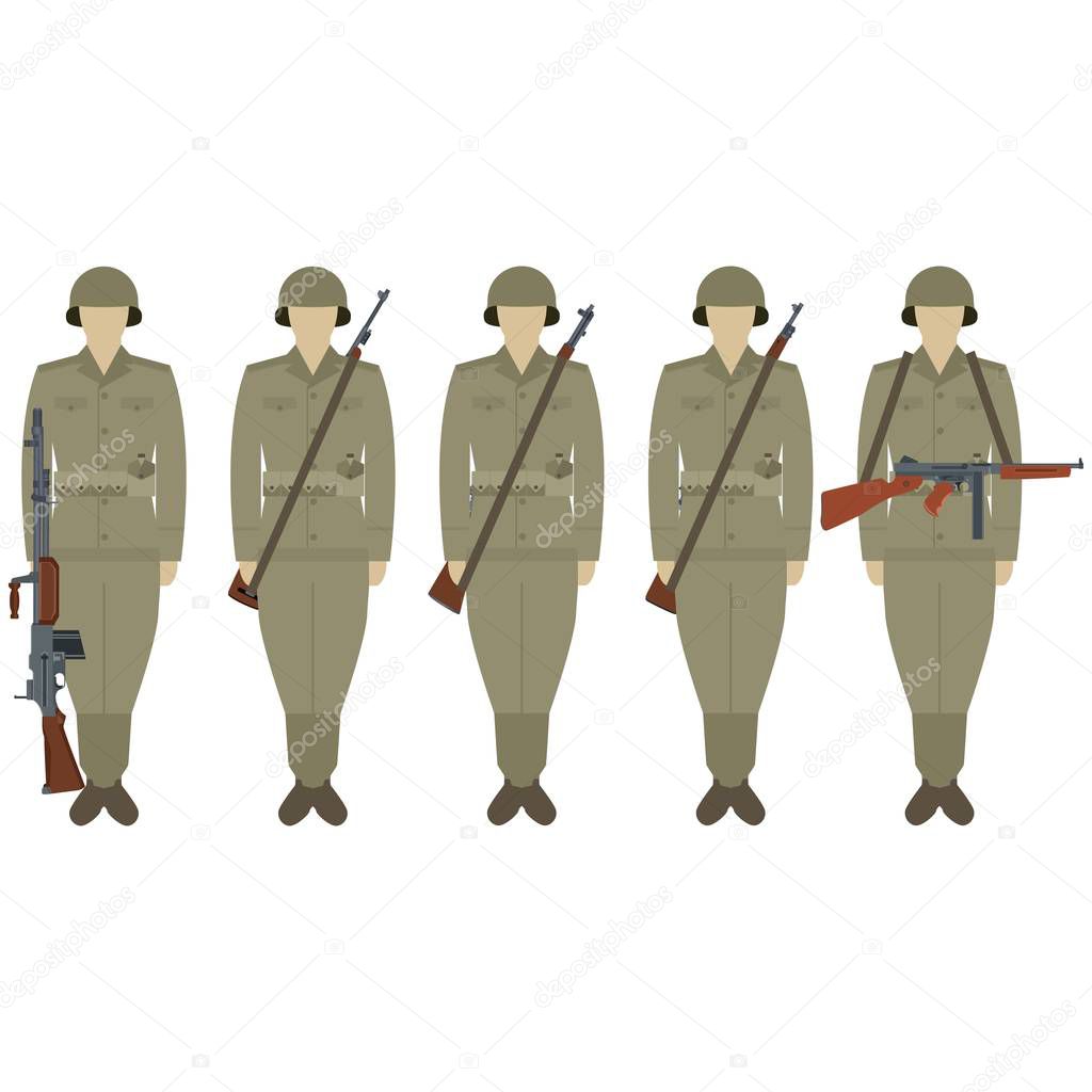 Vettoriale stockSoldati statunitensi con armi della seconda guerra mondiale  di ©GUARDING #151046580, image size:1024x1024
