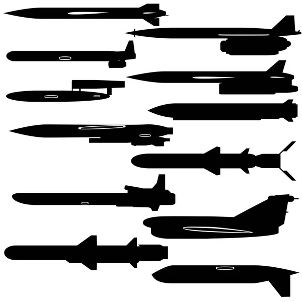 Forma de contorno abstracto de los misiles de crucero — Vector de stock