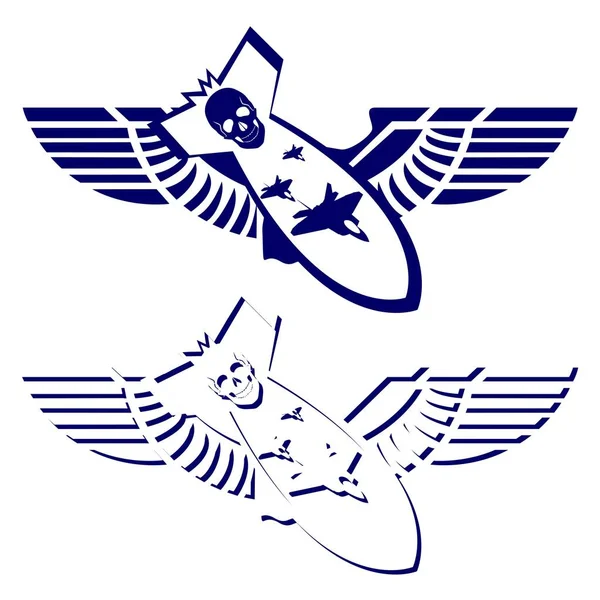 Ikonen der militärischen Luftfahrt — Stockvektor