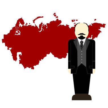 Lenin SSCB'in bir arka plan harita üzerinde