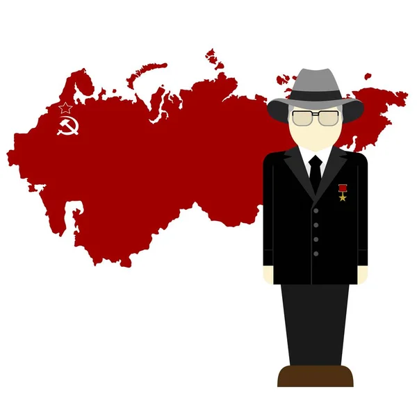 Andropov on a background map of the USSR — Stock Photo, Image