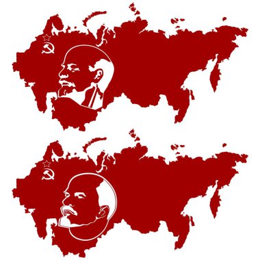 Lenin Sovyetler Birliği harita üzerinde