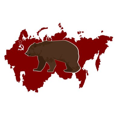 Boz ayı SSCB'in bir arka plan harita üzerinde