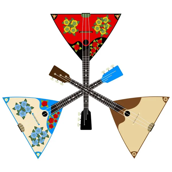 Balalaikas, Orosz népi hangszerek — Stock Vector