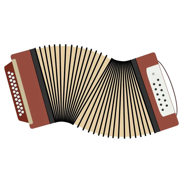 Accordéon, instrument de musique national russe — Image vectorielle