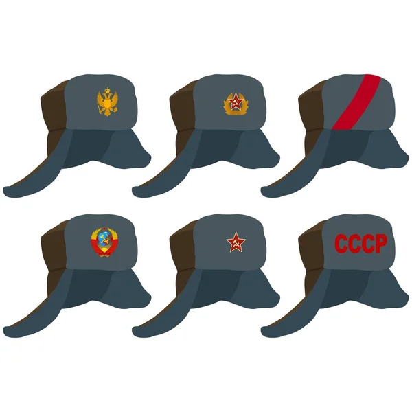 Russian hat earflaps — Stock Vector