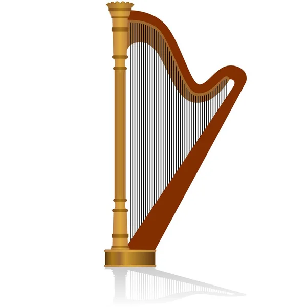 Muziekinstrument harp — Stockvector