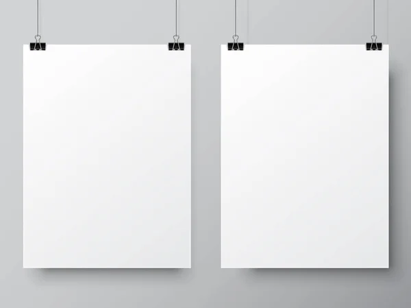 Dos plantillas de póster blanco — Vector de stock