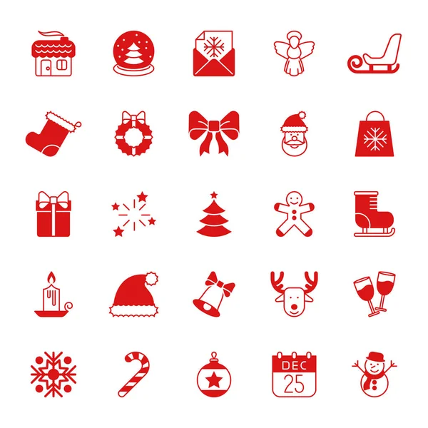 Vánoční a novoroční ikony — Stockový vektor