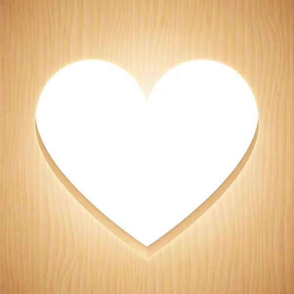Marco de madera en forma de corazón — Vector de stock