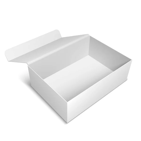 Caja blanca abierta — Vector de stock
