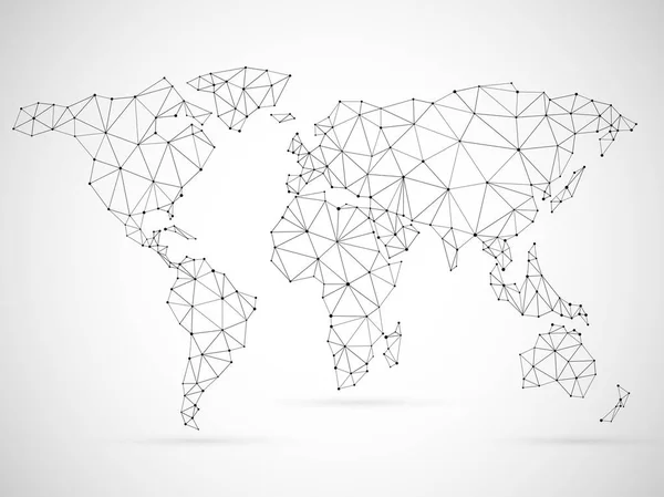 Mapa mundial poligonal —  Vetores de Stock