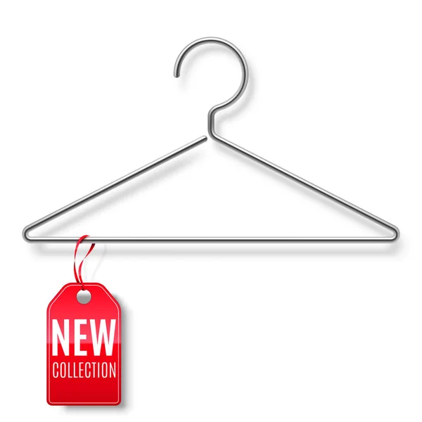 Kleding Hanger met nieuwe collectie Tag — Stockvector