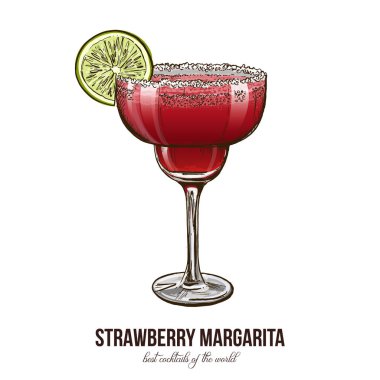 Margarita kokteyl, vektör çizim