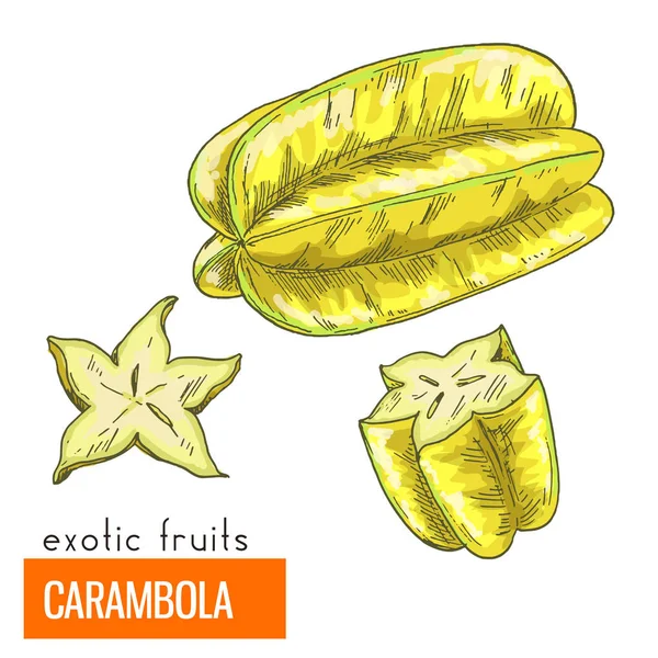 Carambola. Renk vektör çizim.