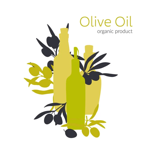 Olivkvistar, platt illustrationer — Stock vektor