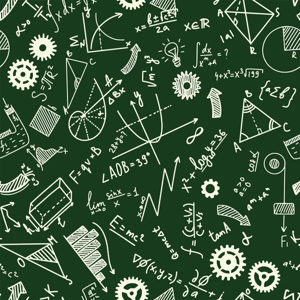 Matemáticas, química y fórmulas físicas a bordo — Vector de stock