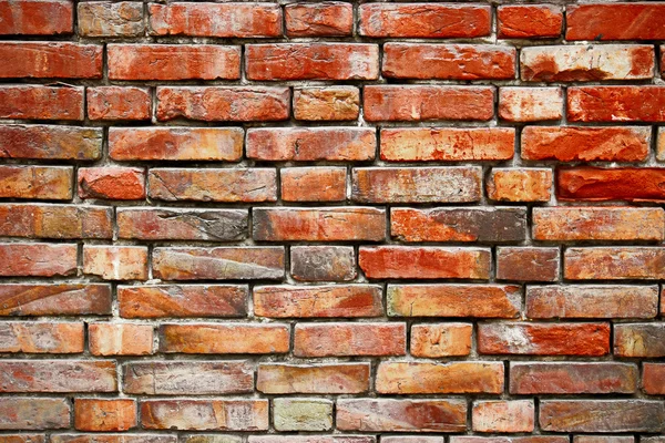 Red brick wall background weathered texture — Stock Photo, Image