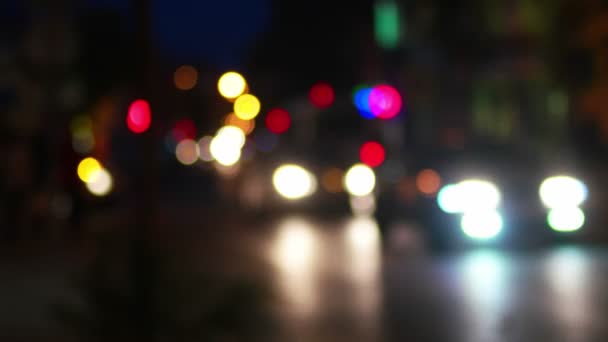 在夜晚的城市生活离焦镜头. — 图库视频影像
