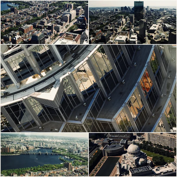 Vista aérea de Boston, MA, Estados Unidos Collage de fotos — Foto de Stock
