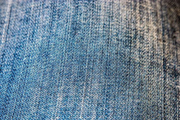 Perspective view abstract space of empty blue natural denim texture background in cold bright colors with diagonal shift from focus to out of focus area — Stock Photo, Image