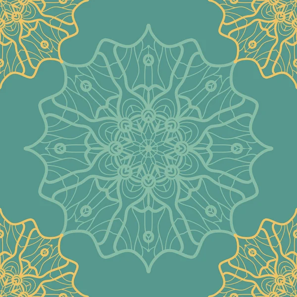 Ornement de yoga, kaléidoscopique sans couture. Tirage d'art indien. . Ornement sans couture dentelle. Modèle vectoriel oriental. Motifs islamiques, arabes, indiens, turcs, pakistanais, chinois, asiatiques, marocains, ottomans. Mandala — Image vectorielle