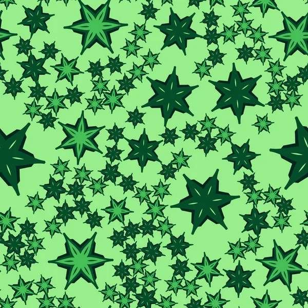 Padrão de formas de estrela sem costura geométrica. Repetindo Textura de fundo em verde. Ilustração vetorial elegante Imprimir — Vetor de Stock