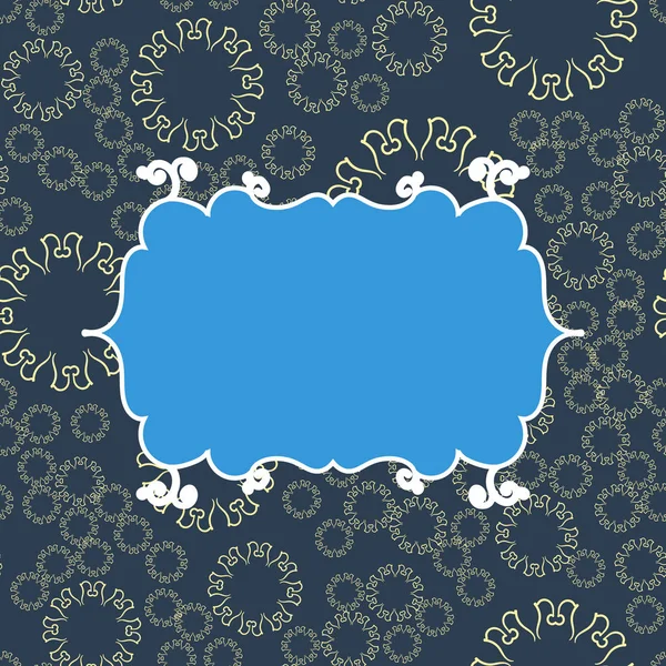 Blue vintage seamless pattern background. Vector illustration endless design. Abstract geometric frame. Stylish decorative label. Geometric ornament. Feminine oriental style — Stock Vector