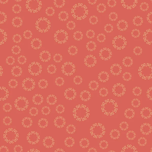 Tekstil, kumaş, boyama kitapları ve arka baskı için sorunsuz kırmızı çiçek mandala