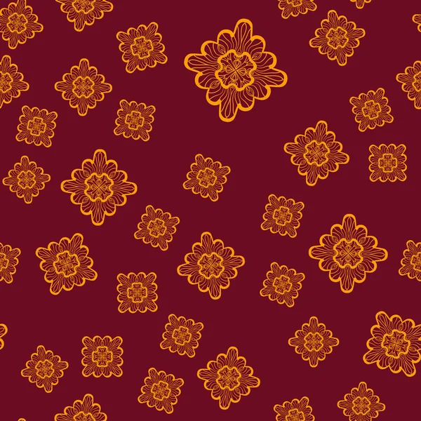 Безшовний геометричний візерунок з декоративними коричневими квадратами. Векторні малюнки — стоковий вектор