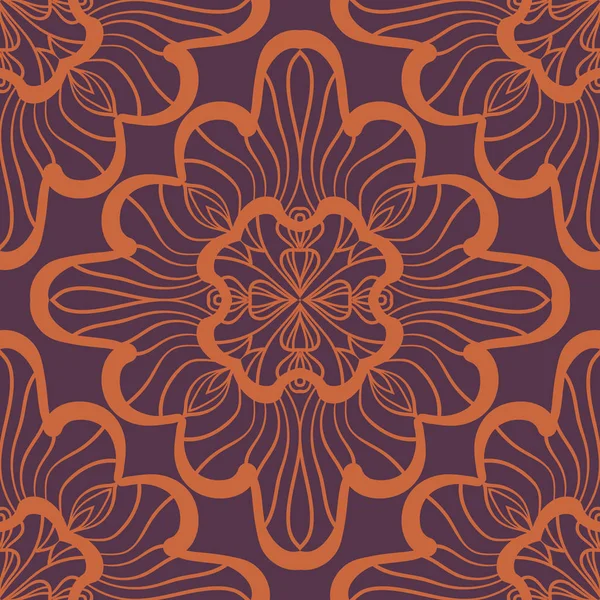 Sömlös geometriska mönster med bruna dekorativa rutor. Vektorgrafik — Stock vektor